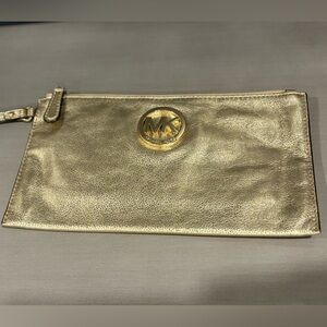 Michael Kors Gold Wristlet Clutch